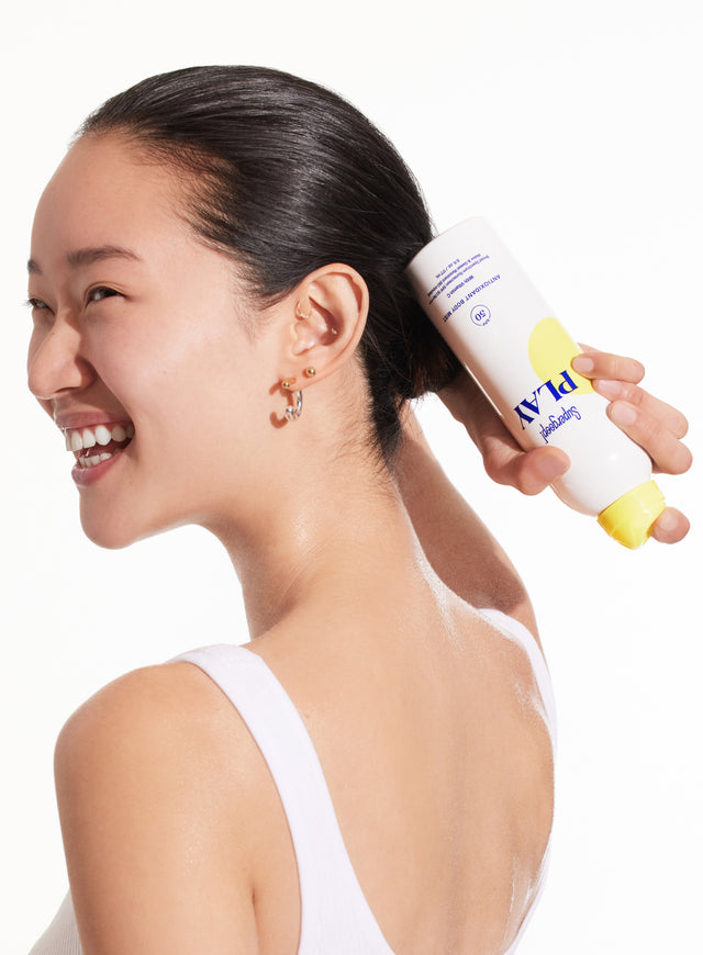 Supergoop! PLAY Antioxidant Body Mist SPF 50 with Vitamin C 6 fl. oz. 3 fl. oz. 2-pack 3-pack Mist model shot